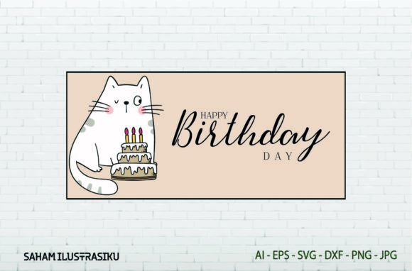 Birthday Cat Stickers Lettering Card Svg Review