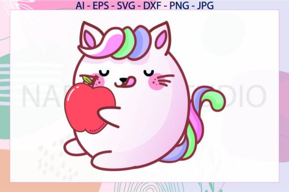 Cat Apple Fruits Unicorn Svg Review