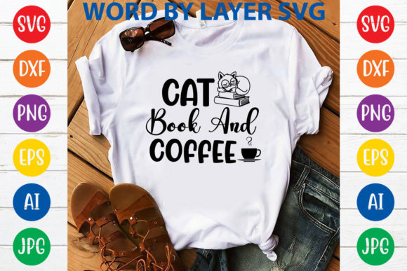 Cat Book and Coffee Svg Design Review