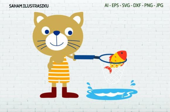Cat Fishing Using Nets Svg Review