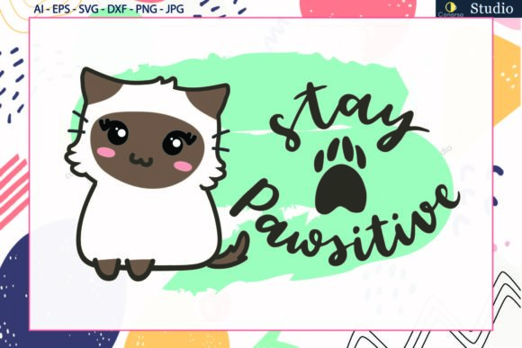 Cat Quotes with Watercolor Background SVG
