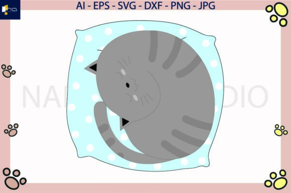 Cat Sleep Pillow Blue Svg Review