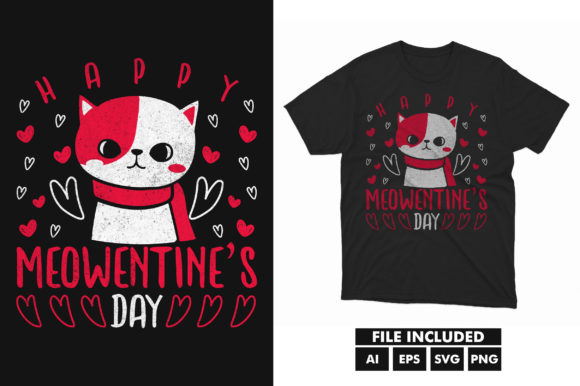 Valentine Cat Love T-Shirt SVG Design Review